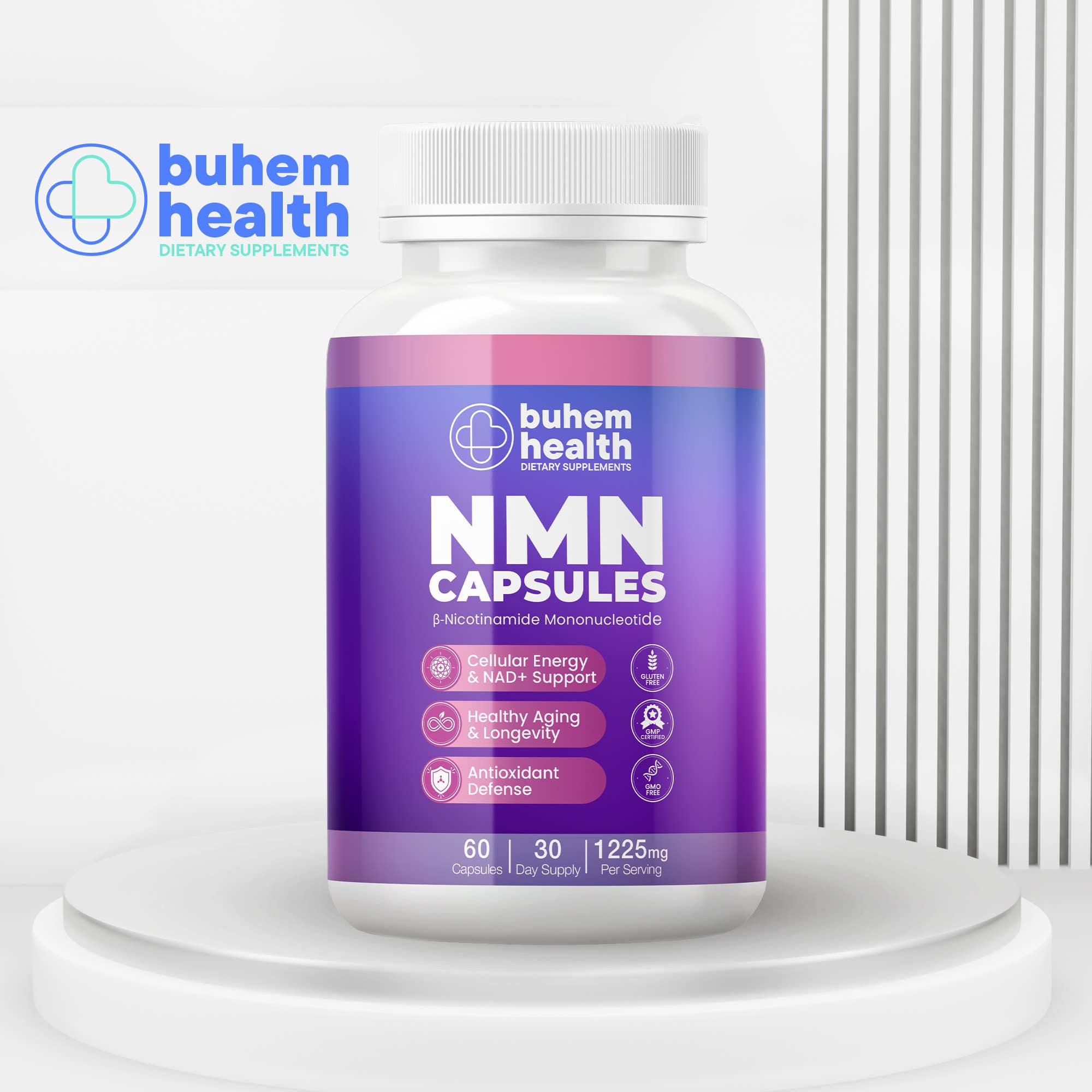 Buhem Health NMN Capsules with β-Nicotinamide Mononucleotide