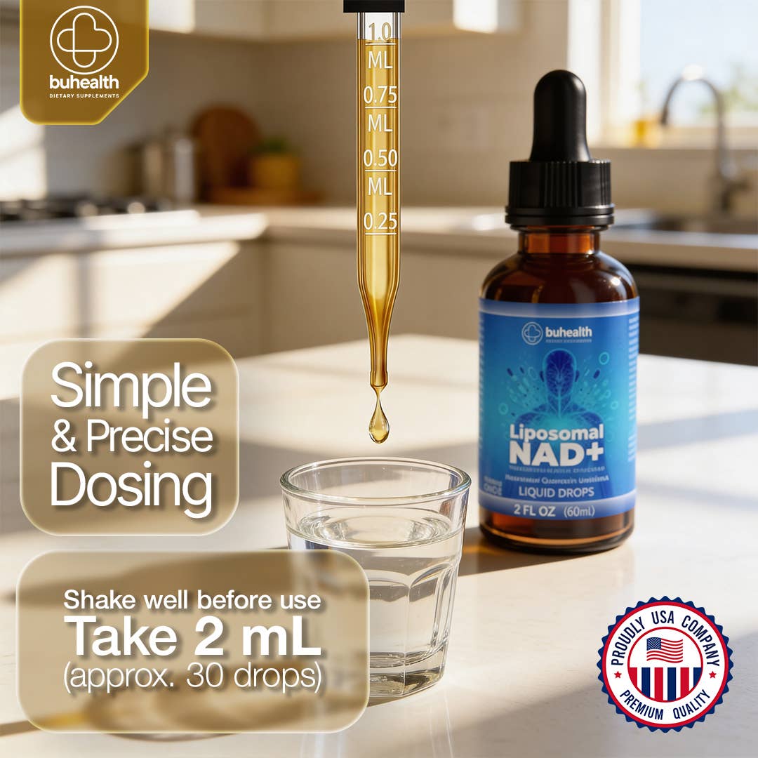 Liposomal NAD+ Liquid Drops, Resveratrol, Quercetin
