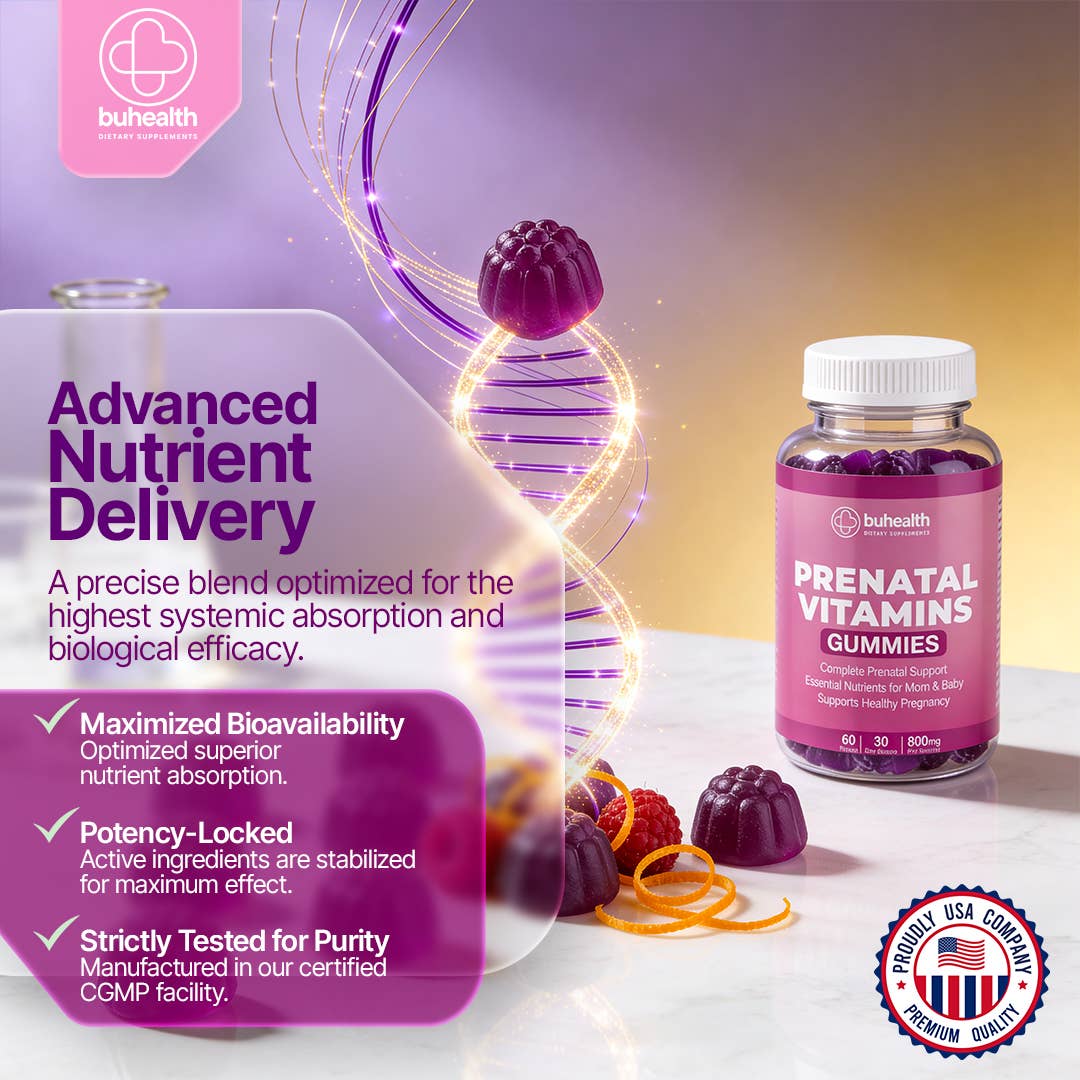 Prenatal Vitamin Gummies – 60 Count & 800 mg