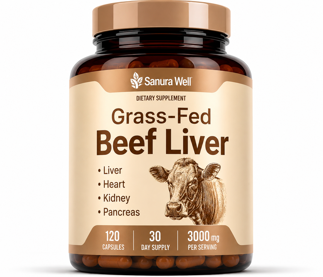 Sanura Well Grass-Fed Beef Liver Capsules