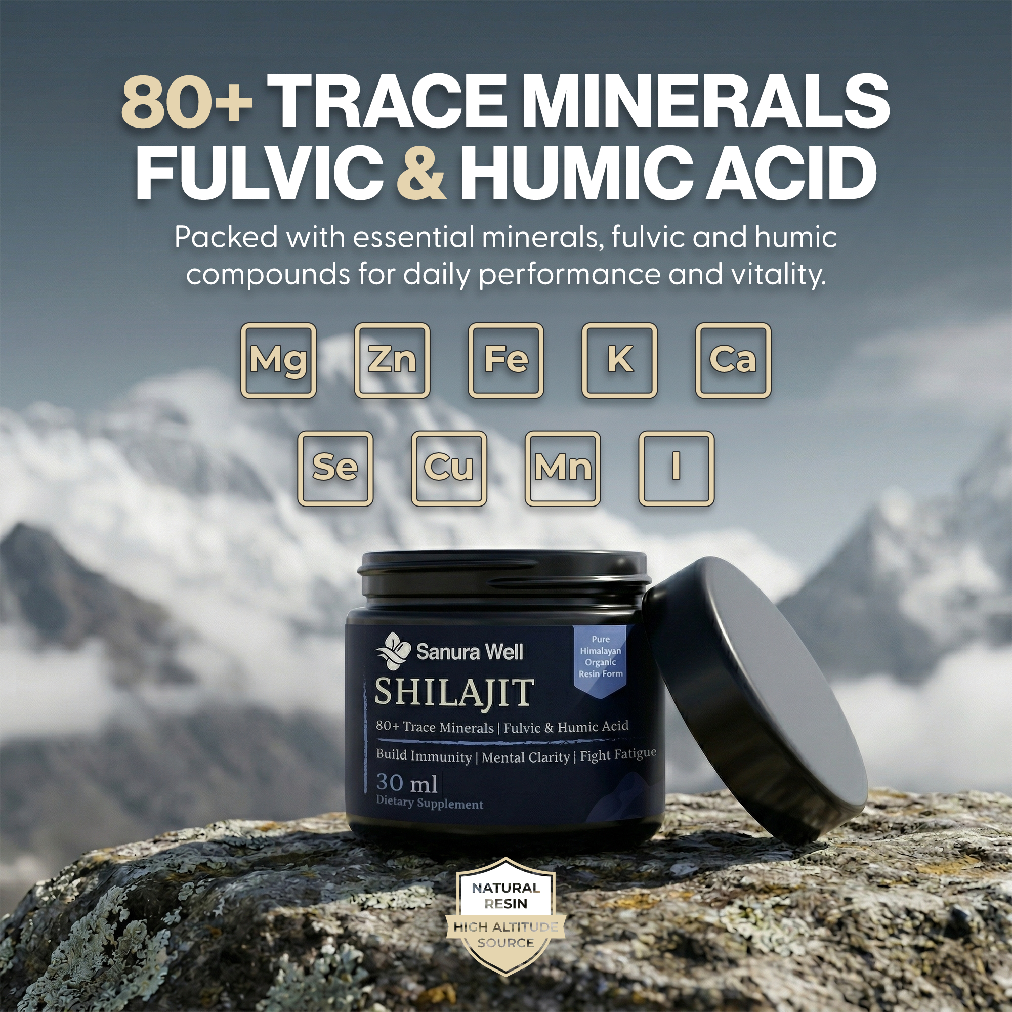Sanura Well Shilajit Resin 500 mg – Pure Himalayan