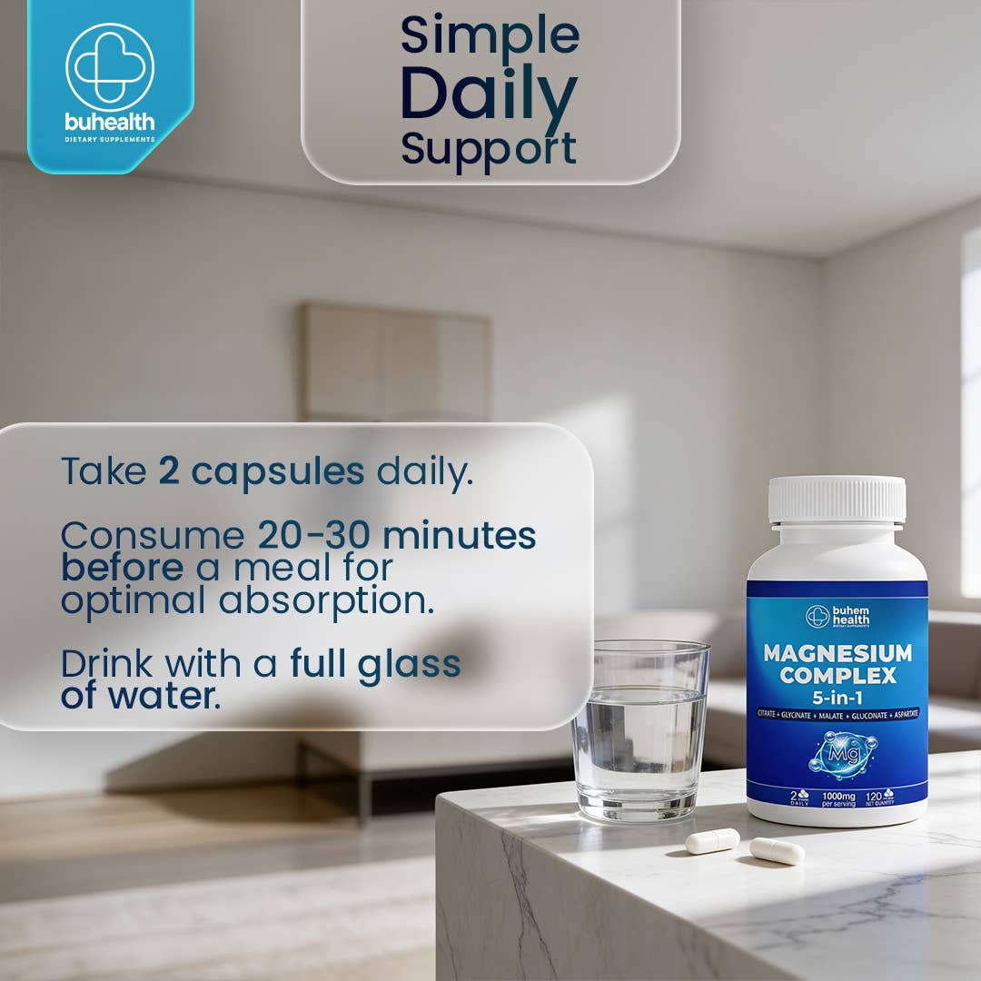 Magnesium Complex 5-in-1, 1000mg Serving, 120 Capsules