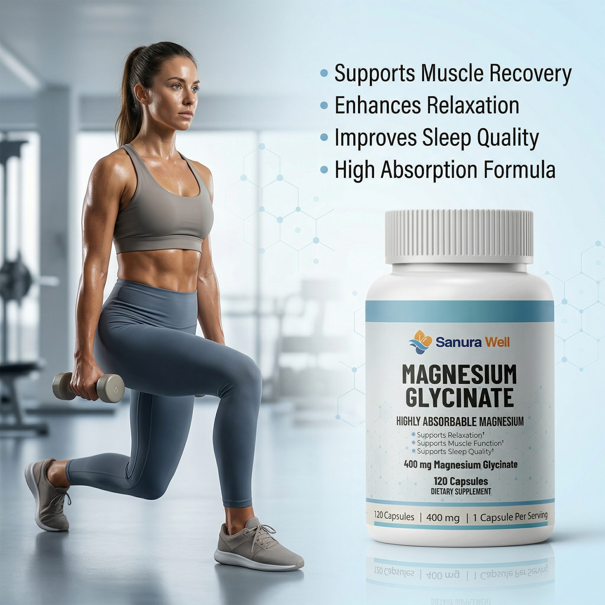 Sanura Well Magnesium Glycinate 400mg – Highly Absorbable