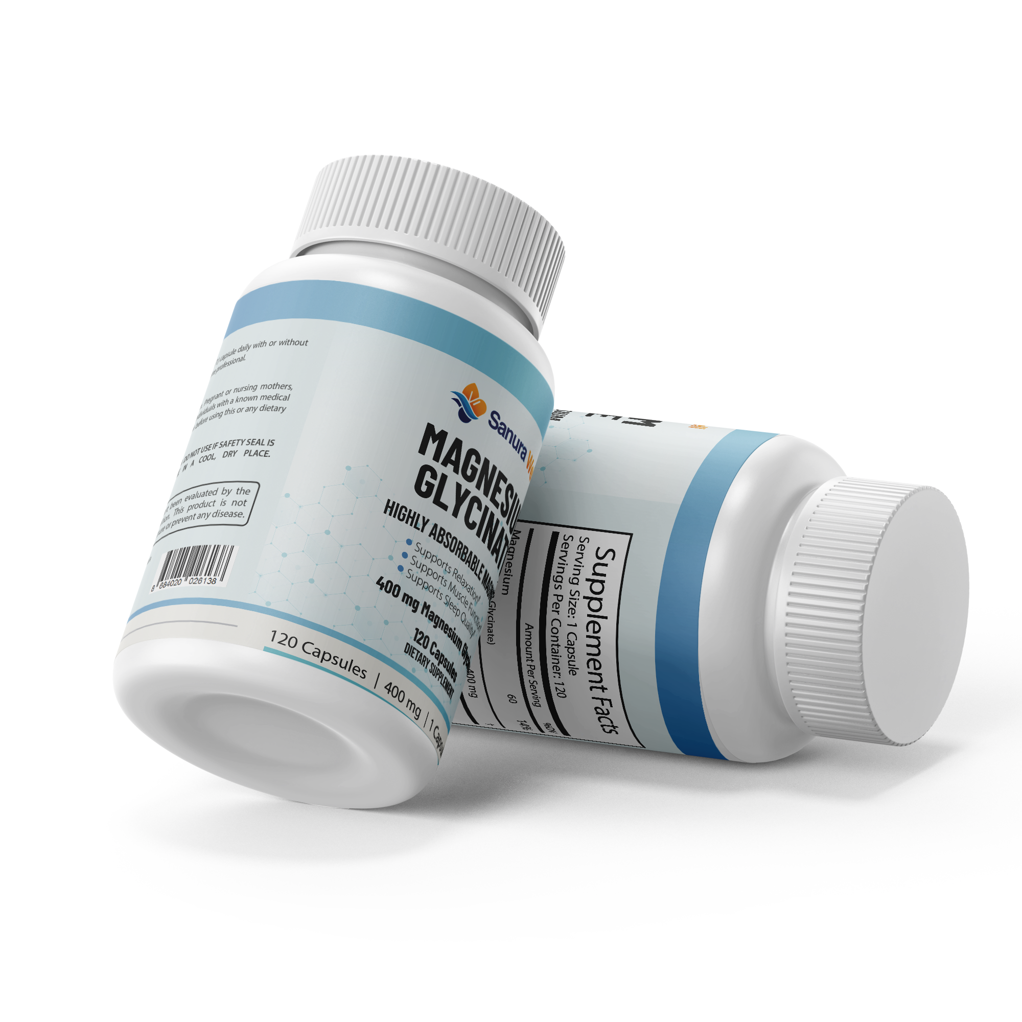 Sanura Well Magnesium Glycinate 400mg – Highly Absorbable