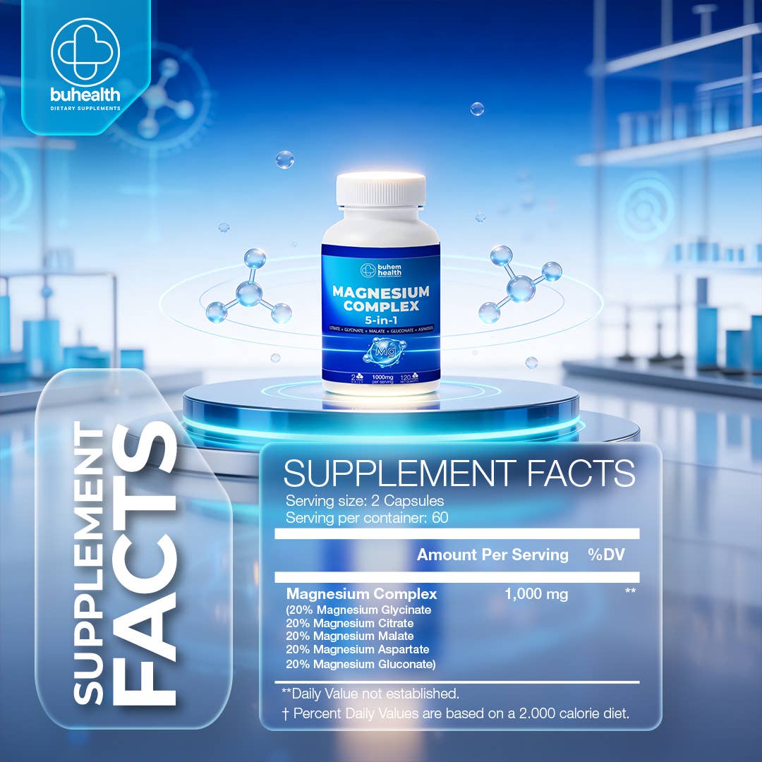 Magnesium Complex 5-in-1, 1000mg Serving, 120 Capsules