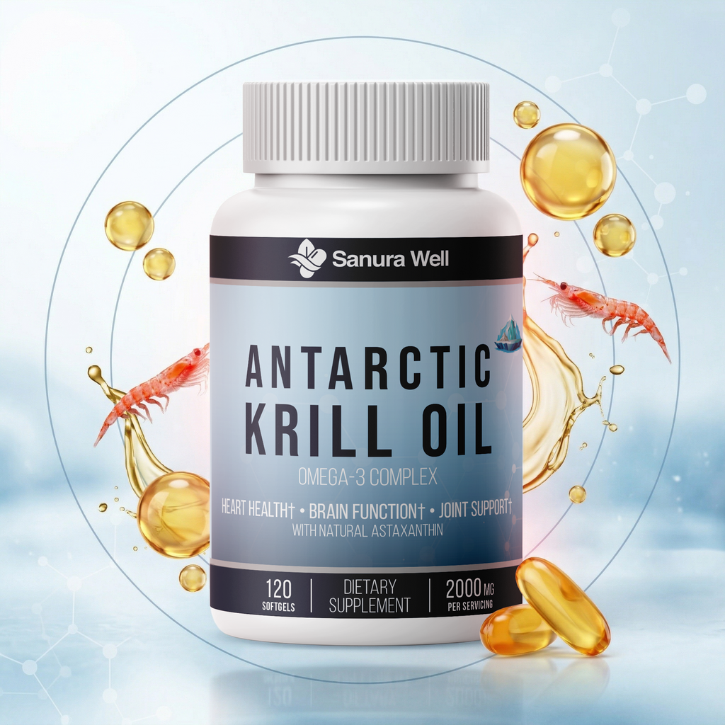 SANURA WELL Antarctic Krill Oil 2000mg – Omega-3 Complex
