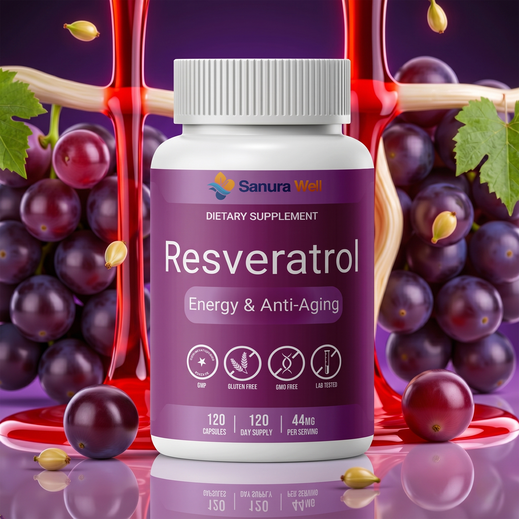 SANURA WELL Resveratrol 120 Capsules Anti-Aging&Energy
