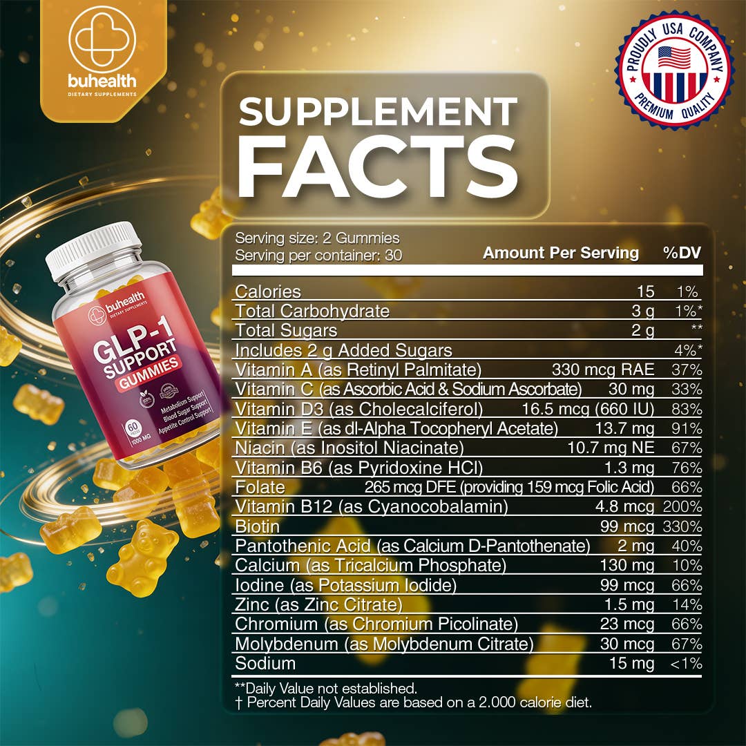 GLP-1 Support Gummies – 60 Count & 1000 mg