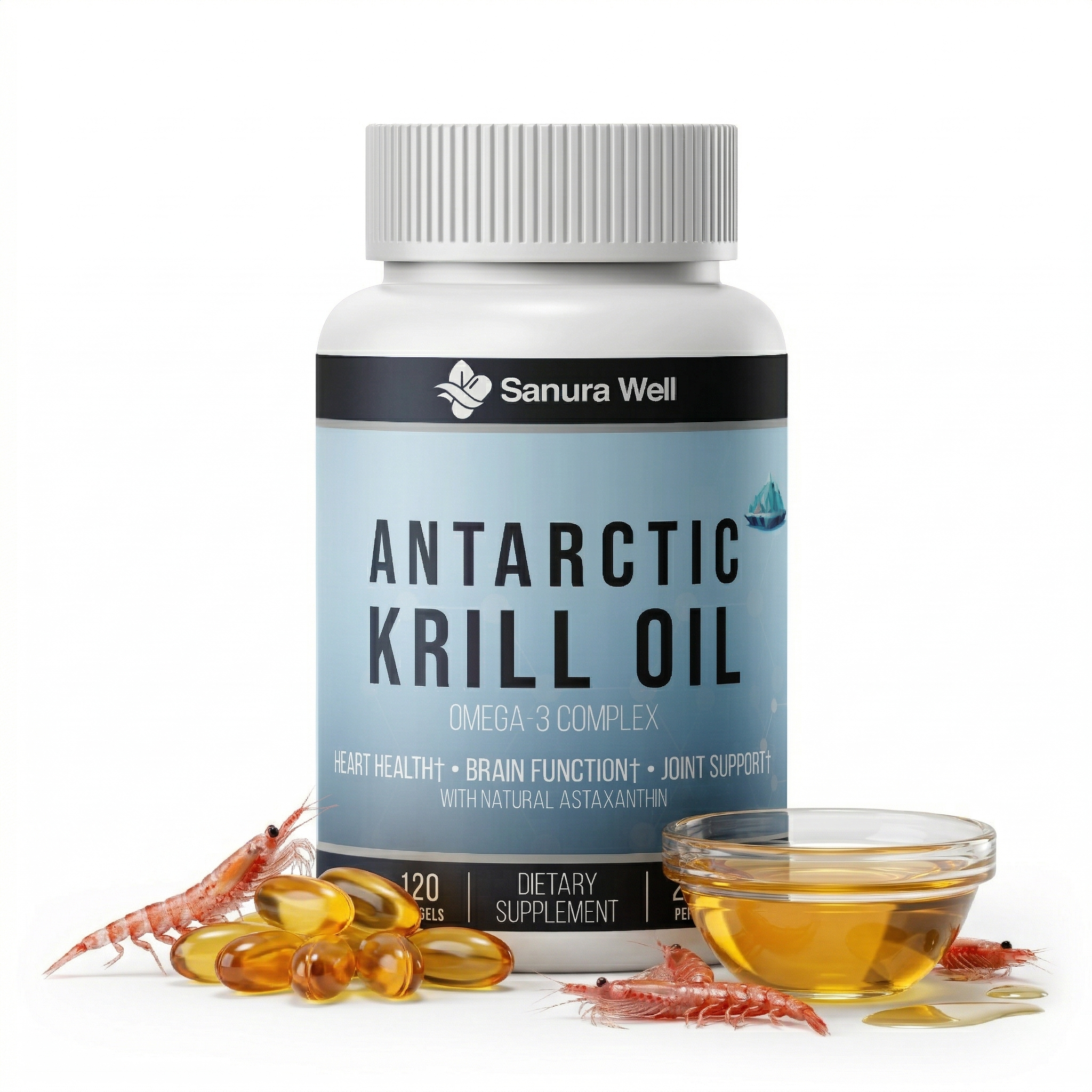 SANURA WELL Antarctic Krill Oil 2000mg – Omega-3 Complex