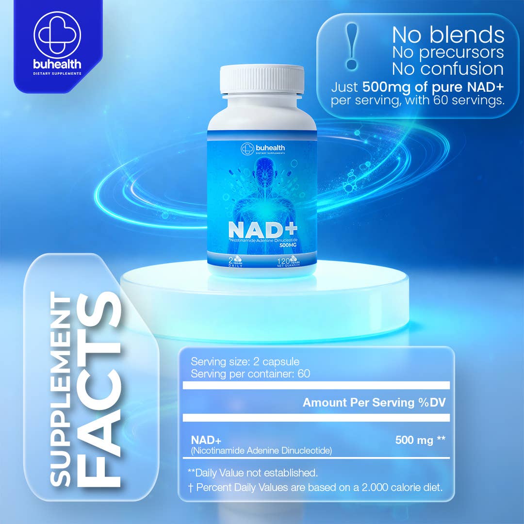 NAD+ 500 mg Capsules | Nicotinamide Adenine Dinucleotide