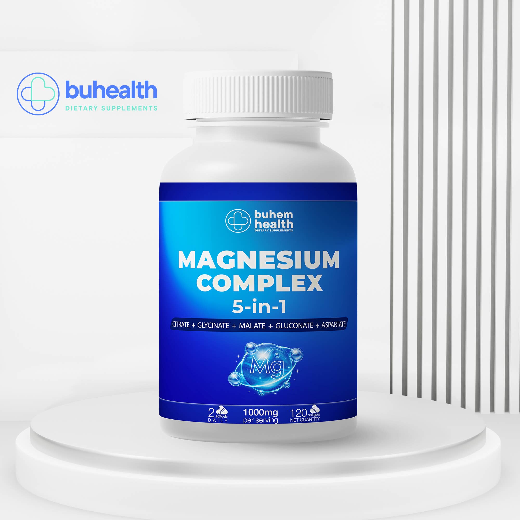 Magnesium Complex 5-in-1, 1000mg Serving, 120 Capsules