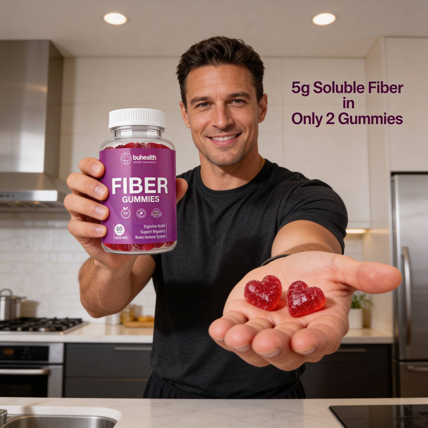 Fiber Gummies – Digestive Support, 1000 mg, 60 Counts