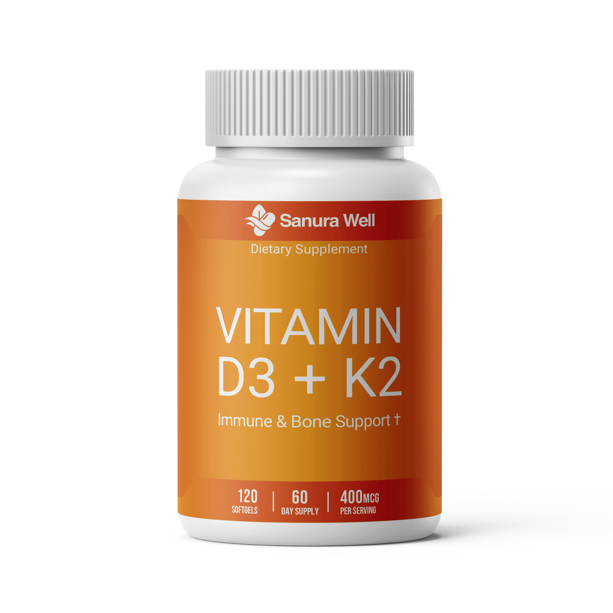 SANURA WELL  Vitamin D3 K2 Softgels – 5000 IU D3