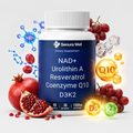 SANURA WELL NAD with Urolithin A, Resveratrol, D3&K2, Coenzyme Q10 Complex  – Mitochondrial Support Formula – 1000 mg per Serving – 60 Softgels