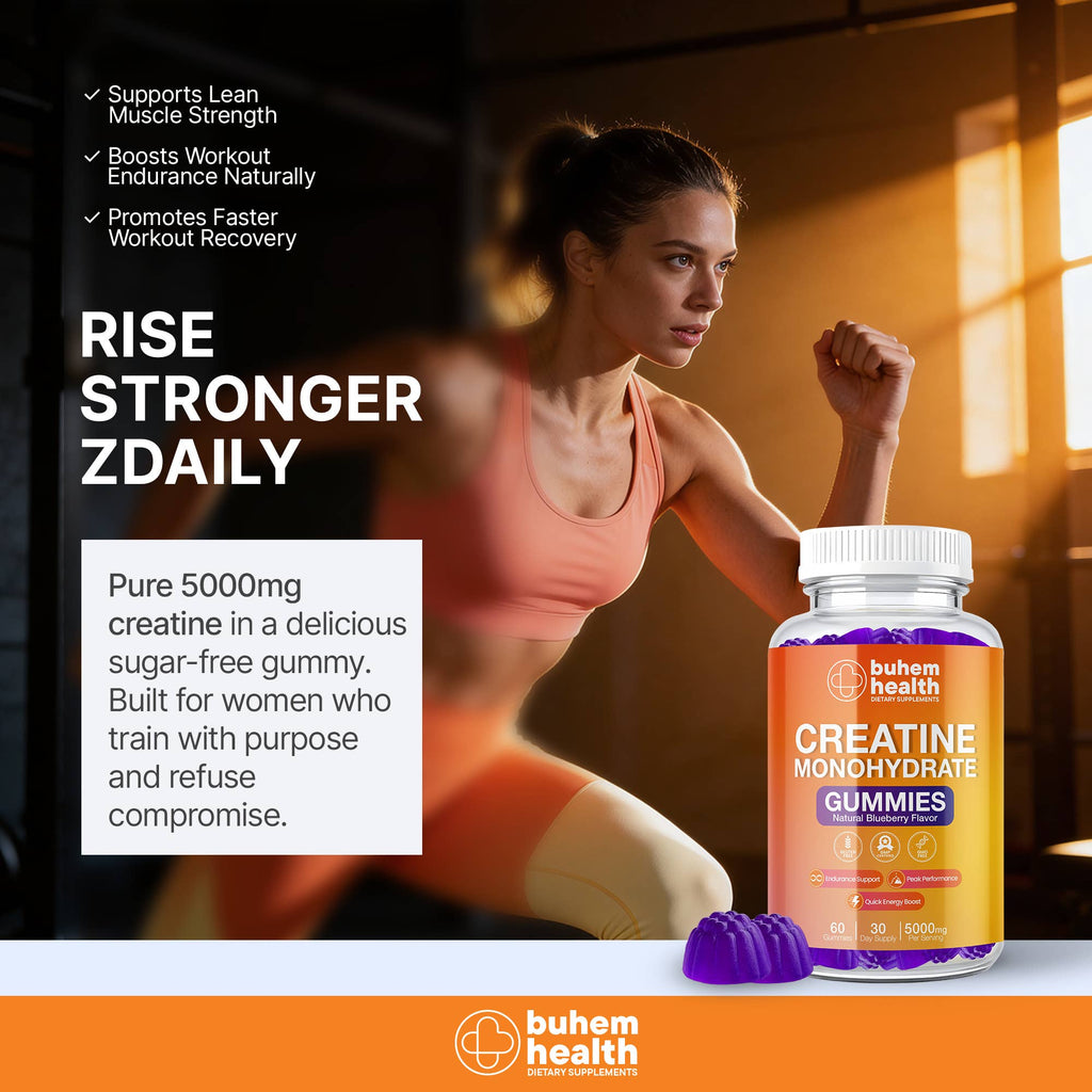 Buhem Health Creatine Monohydrate Gummies Blueberry Flavor