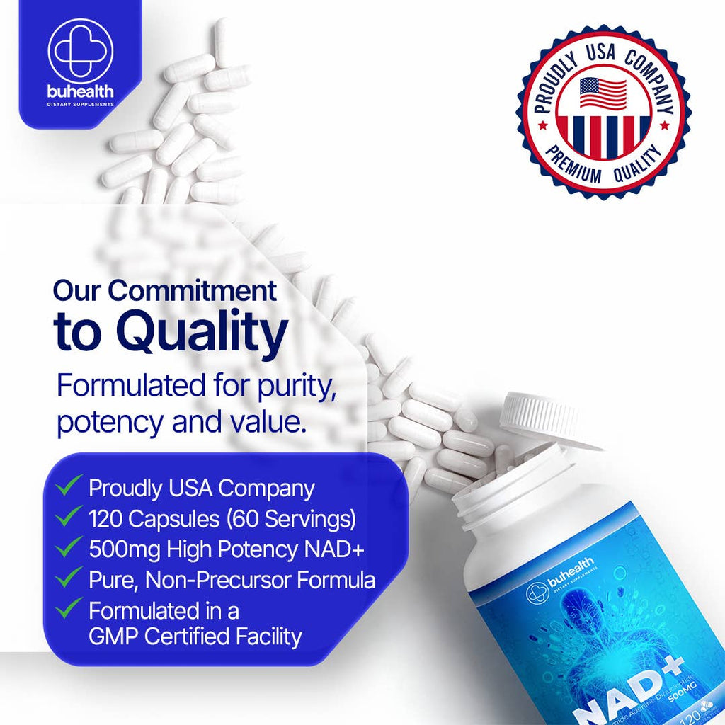 NAD+ 500 mg Capsules | Nicotinamide Adenine Dinucleotide