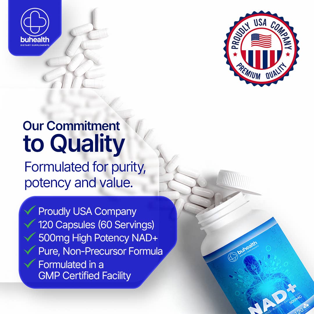 NAD+ 500 mg Capsules | Nicotinamide Adenine Dinucleotide
