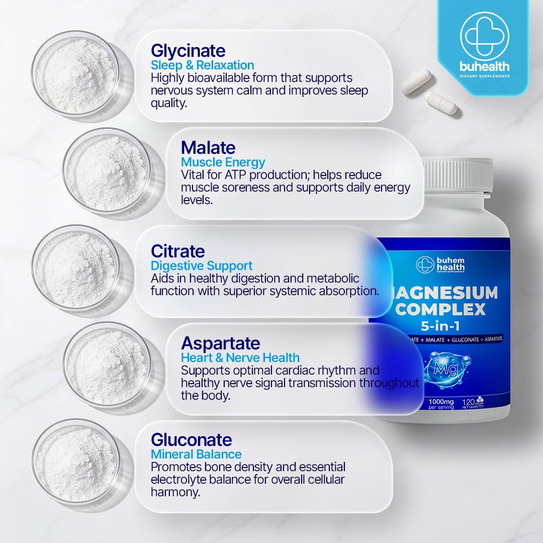 Magnesium Complex 5-in-1, 1000mg Serving, 120 Capsules
