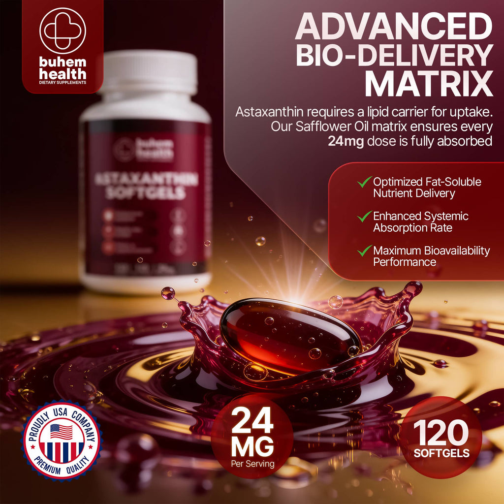 Buhem Health Astaxanthin Softgels 24mg - 120 Count