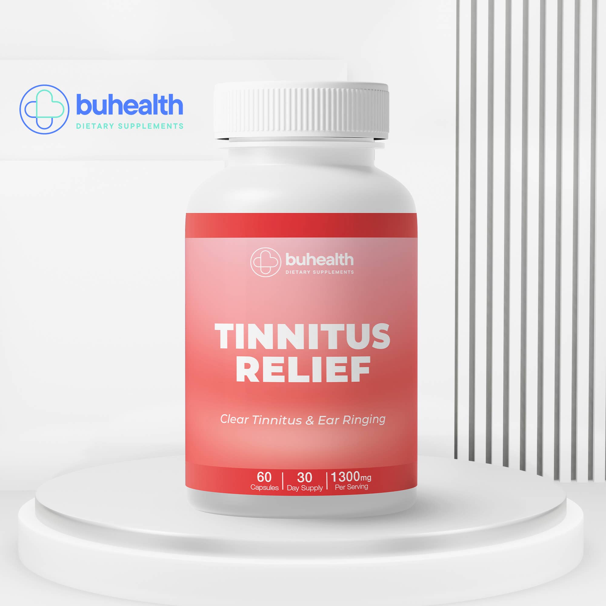 Tinnitus Relief Capsules – 60 Count & 1300 mg