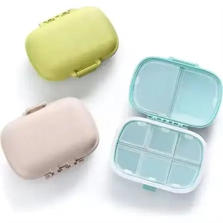 Weekly Pill Organizer Case – Portable Travel Medicine Box with 6 Compartments, Compact Vitamin Storage Container, BPA-Free Daily Pill Box